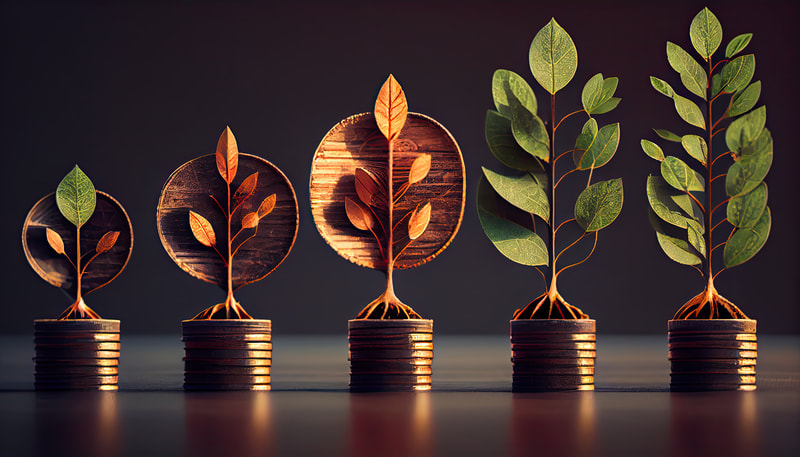 enablegreen-esg-finance-jobs-coins-stacking-with-gold-and-green-leaves